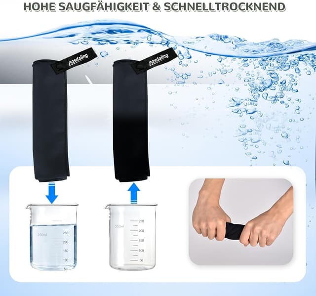 Thumbnail 6 de Fosdaling Mikrofaser Handtuch-Set (3-teilig) in Dunkelgrau: 200×100 cm & 2× 80×40 cm