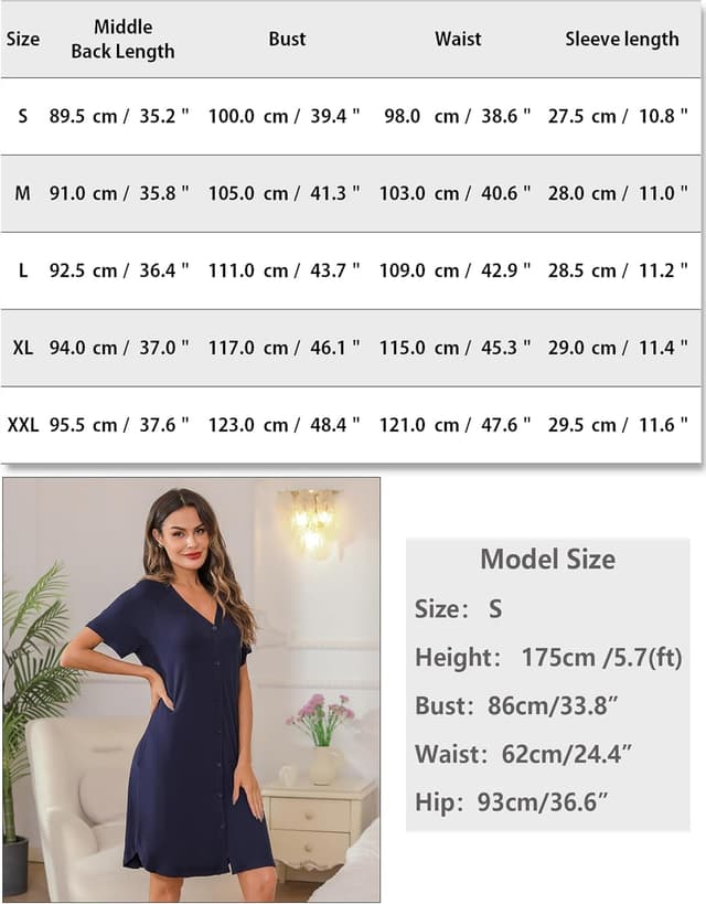 Thumbnail 5 de iClosam Camisón lactancia algodón cómodo S-XXL