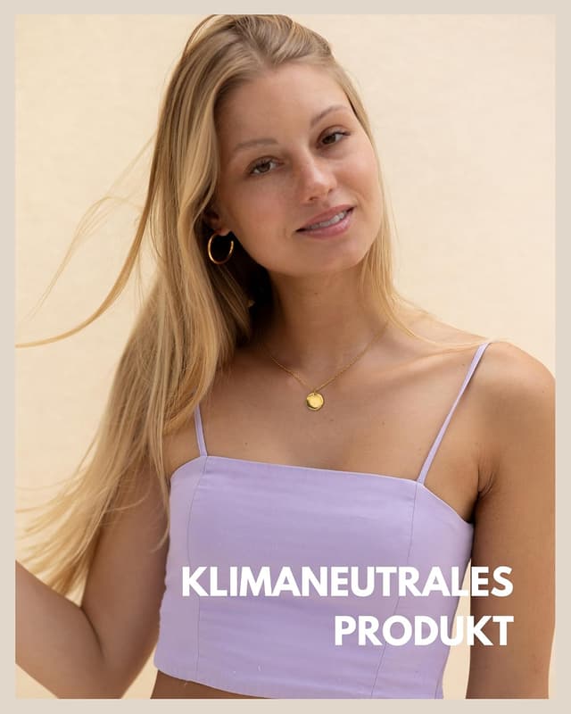 Detalle de GD GOOD.designs Damen-Halskette mit Coin-Anhänger – wasserfest aus Edelstahl, mit Kreis-Design in Gold, Silber oder Roségold