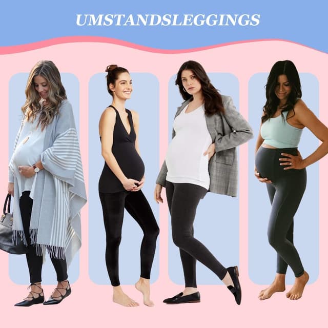 Detalle de TNNZEET Umstandsleggings für Damen – blickdicht, warm, lang mit Taschen für Yoga & Alltag