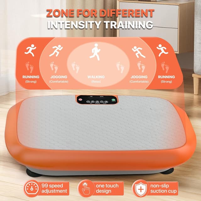 Detalle 2 de Elefor Vibrationsplatten-Trainingsgerät mit 99 Geschwindigkeiten und rutschfester Ganzkörper-Plattform