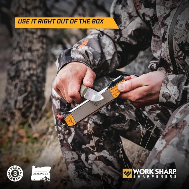 Detalle de Work Sharp Guided Field Sharpener WSGFS221 – portable outdoor multi knife and tool sharpener