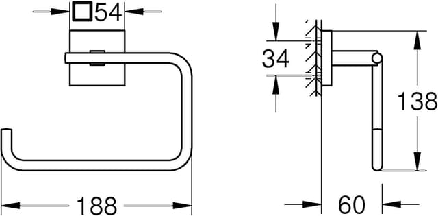 Thumbnail 2 de GROHE Start Cube Toallero Argolla Negro Mate 🖤