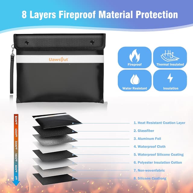 Thumbnail 5 de Fireproof Document Bag 14.2"x11.2" 🔒
