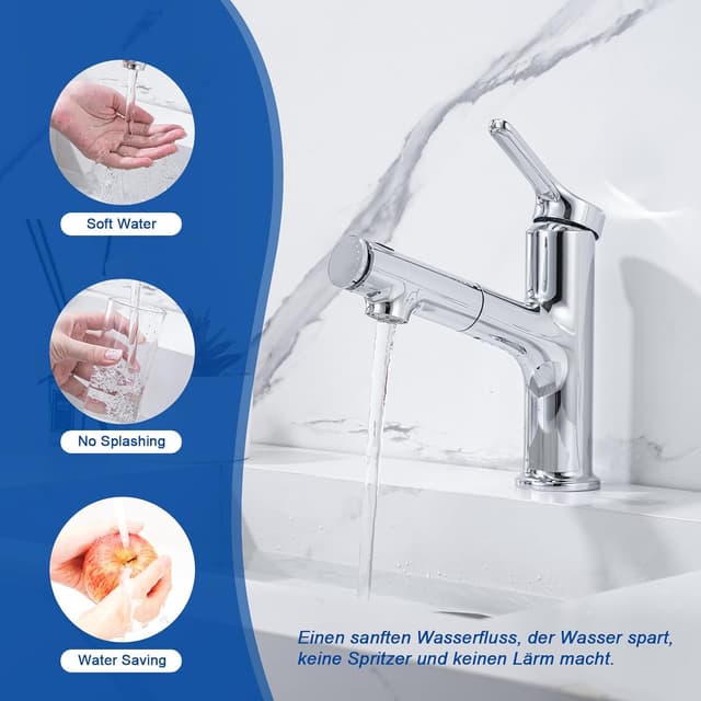 Thumbnail 4 de LakeBayMZC Rubinetto Bagno Doccetta Estraibile 3 Modi