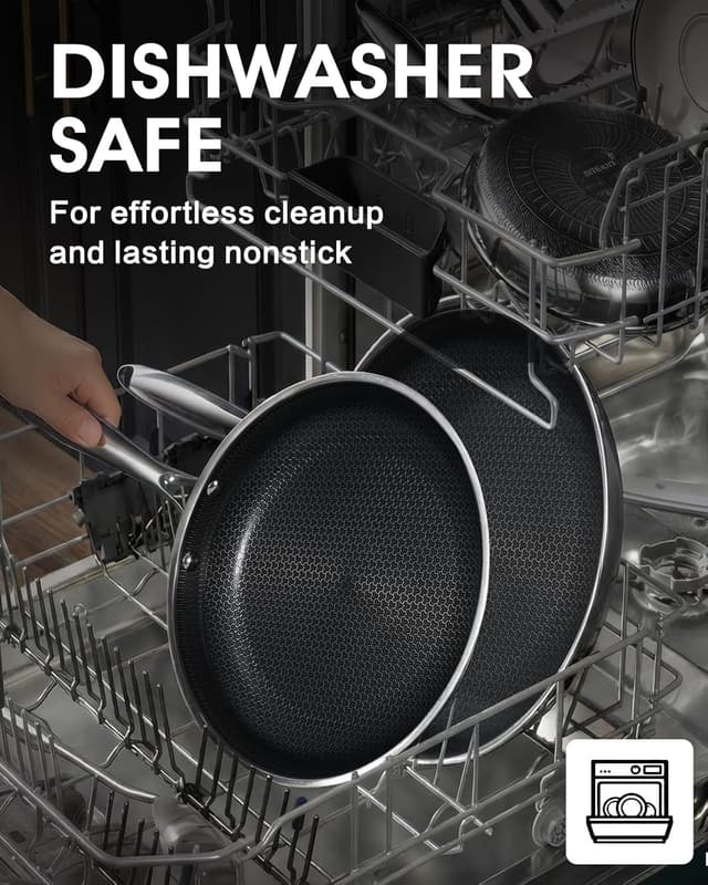 Thumbnail 6 de Non Stick Frying Pans Set (8, 10, and 12 Inch) 6-Piece with Tempered Glass Lids, Stay-Cooling Handles