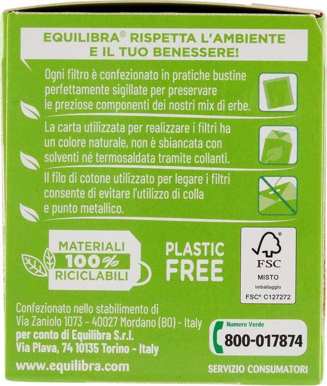 Detalle de Equilibra Integratori Alimentari Tisane digestiva alle erbe (finocchio, anice e menta), 3 confezioni da 15 filtri