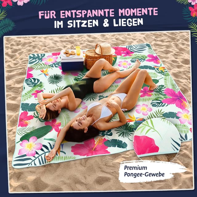 Detalle 2 de Bobby Beach Picknickdecke 200x200 cm