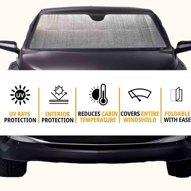 Detalle 2 de AuFiiy Parasole Auto pieghevole 150 x 80 cm per parabrezza interno, riflettente anti-UV