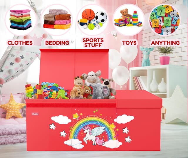 Thumbnail 5 de RUTIFUN XL Unicorn Toy Box - Foldable Storage with Lid