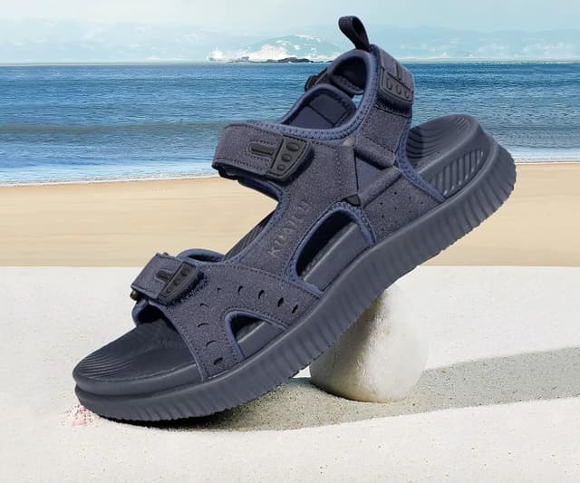 Detalle de KuaiLu Herren Wandersandalen – orthopädische Recovery Trekkingsandalen für Sommer & Outdoor (Gr. 40–48)