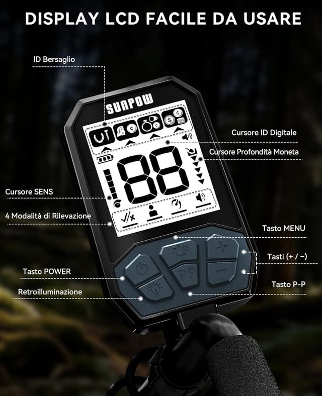 Thumbnail 2 de SUNPOW OTMD17 Metal Detector 8"
