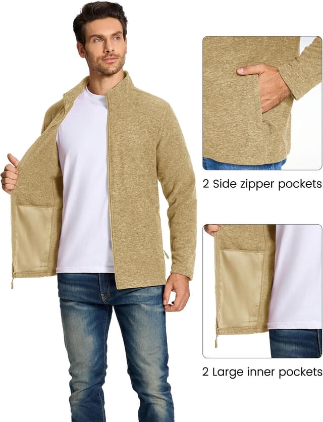 Detalle 2 de EKLENTSON men’s full-zip lightweight fleece jacket with zip pockets