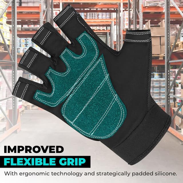Thumbnail 2 de SAWANS Fingerless Heavy Duty Work Gloves XL