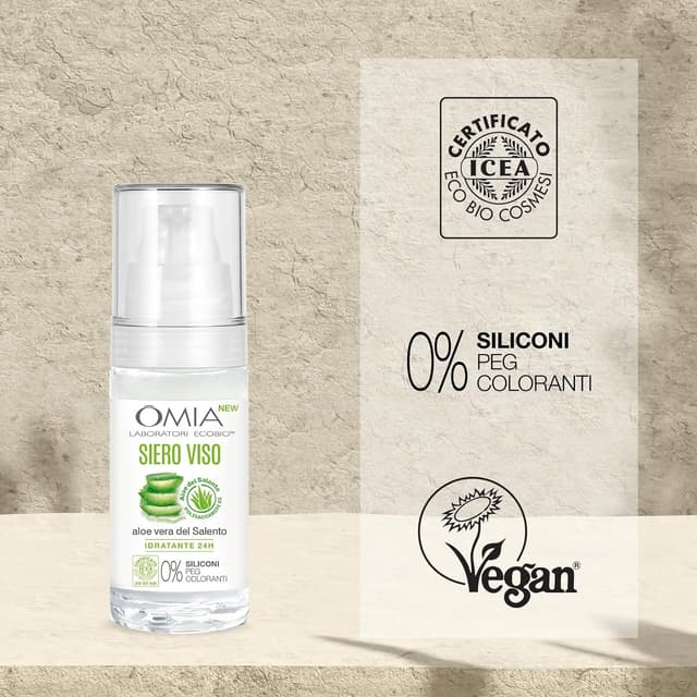 Detalle de Omia Kit Routine Viso Viso Idratante con Aloe Vera del Salento: Crema, Siero e Gel