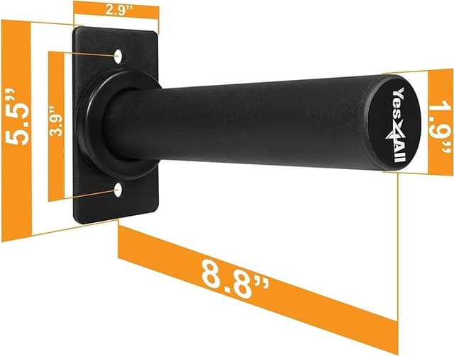 Detalle de Yes4All Supporto a parete per dischi pesi olimpici (singolo e doppio) con protezione in gomma