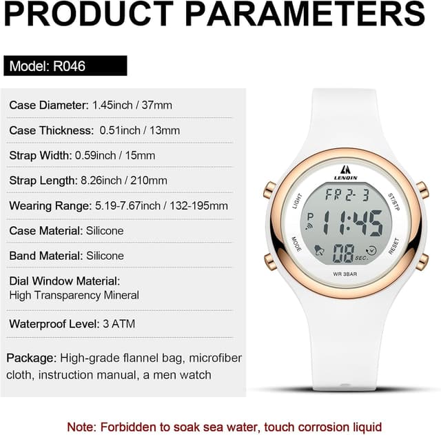 Thumbnail 6 de LN LENQIN Damen Digitaluhr 3 ATM