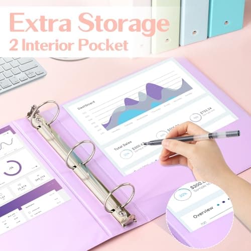 Thumbnail 5 de Deli 2-inch 3-Ring Binder, 450-Sheet Capacity