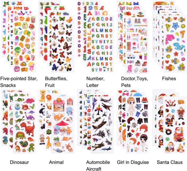 Detalle 2 de Vicloon 38 Hojas Pegatinas 1000+ Puffy 3D