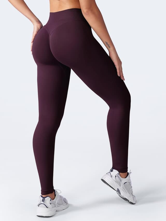 Detalle de VOYJOY Women Seamless Impact Scrunch Workout Leggings (Medium Waist, Tummy Control)