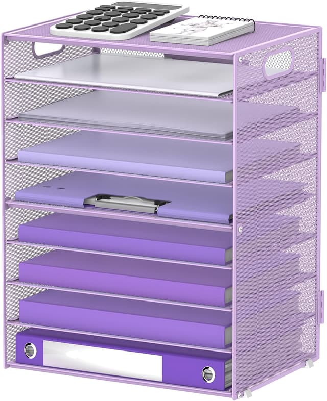 Thumbnail 6 de SUPEASY 9-Stufen Papier-Briefablage mit Griffen – Schreibtisch-Organizer aus Mesh, schwarz