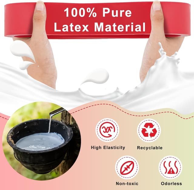 Detalle 2 de Elastici Fitness 15-100LB in lattice 100% (elastici singoli) per palestra, pilates, yoga, crossfit