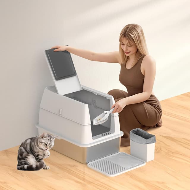 Thumbnail 6 de FURTIME Katzenklo Edelstahl XXL – Geschlossenes WC für Katzen