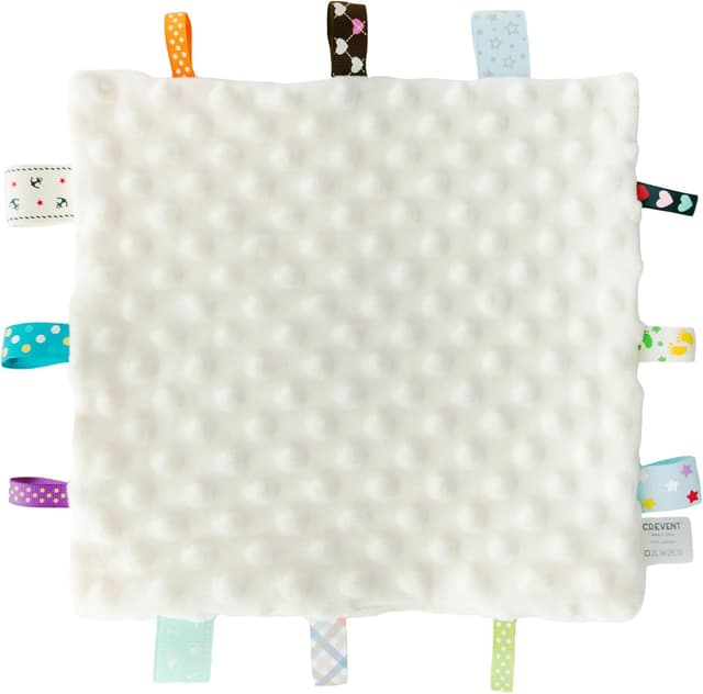 Detalle 2 de CREVENT Cozy Plush Baby Security Blanket Lovey (Ivory Sheep + Tag) for Newborns