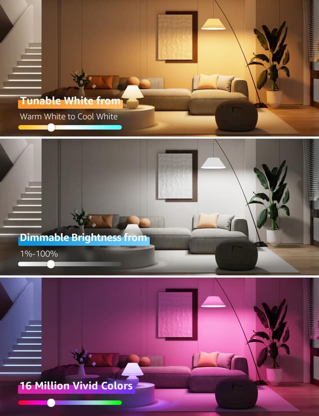 Detalle de Lepro BP1 AI Smart Bulb E14 RGBWW (Pack of 2) with Alexa & Google Assistant, Music Sync, 4.9W