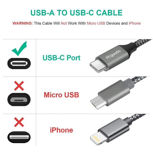 Detalle 2 de etguuds USB C Charger Cable 1m 2Pack