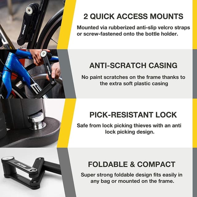 Thumbnail 2 de SIGTUNA Bicycle Lock - Bicycle Lock for Road Bike, Mountain Bike, E-Bike, Folding Bike with Bracket
SIGTUNA Bicycle Lock - Bicycle Lock for Road Bike…