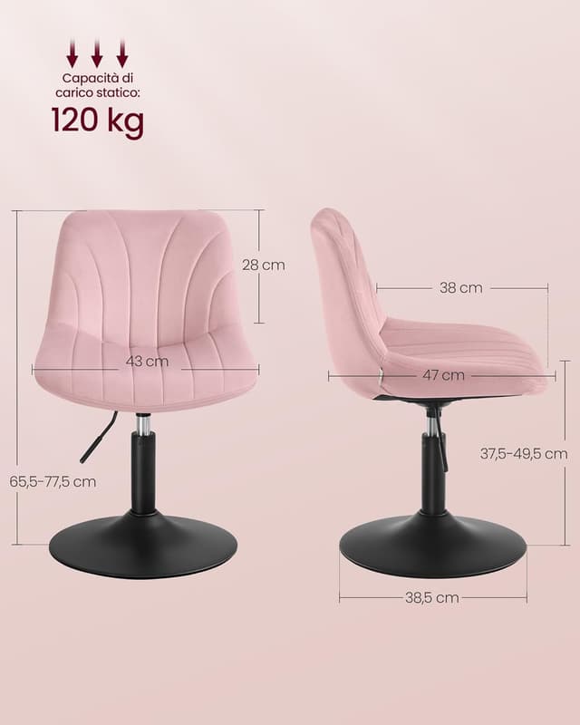 Thumbnail 2 de VASAGLE LJB160SA01 Sgabello da Trucco 37,5–49,5 cm