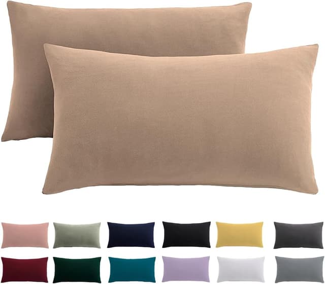 Detalle de Beqnat Kissenbezug 40 x 80 Beige, 2er-Set – Kopfkissenhülle aus 100% Mikrofaser, bügelfrei & knitterfrei