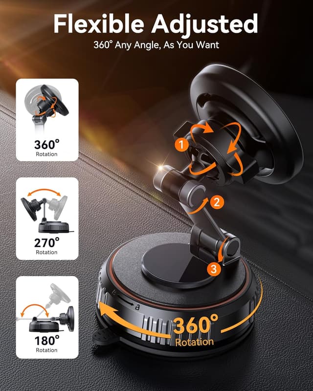 Detalle de Miracase MagSafe Car Mount with 360° Adjustable Magnetic Phone Holder