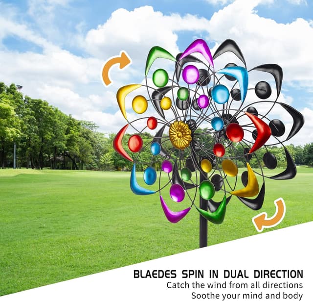 Detalle de Viveta Kinetic Wind Spinner (59 inch) Outdoor Metal Windmill Yard Sculpture