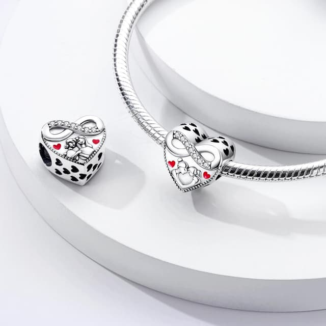 Detalle de CYCUFF 925er Sterlingsilber-Anhänger mit Öse (ca. 4,5–5 mm) – für Armbänder & Charm-Ketten