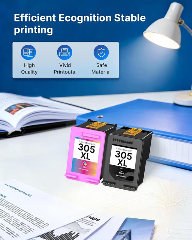 Detalle 2 de 305XL ink cartridges (Black & Tri-colour) 2-pack for HP 305XL printers