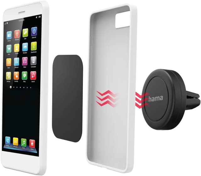 Detalle 2 de Hama Auto Magnet Handyhalterung für Kfz – magnetische Lüftungshalterung, 360° drehbar, schwarz