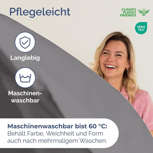 Detalle de Spannbettlaken Jersey 90x200 cm aus 100% Baumwolle – dunkelgrau, für Matratzen bis 30 cm