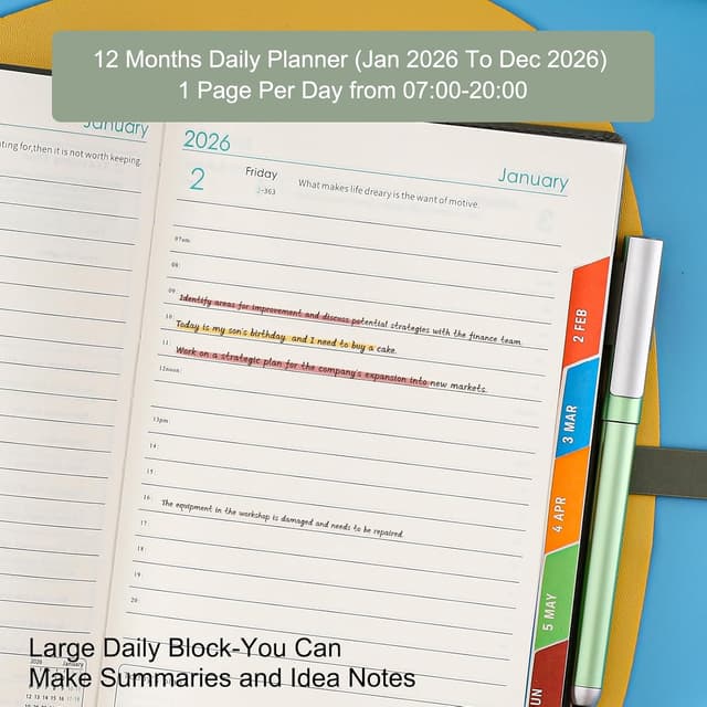 Detalle 2 de Agenda académica 2026 A5 página al día