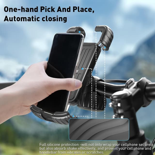 Thumbnail 2 de Hiboy Bike Phone Holder 360° Rotating Mount for 5.1"–6.8" Phones