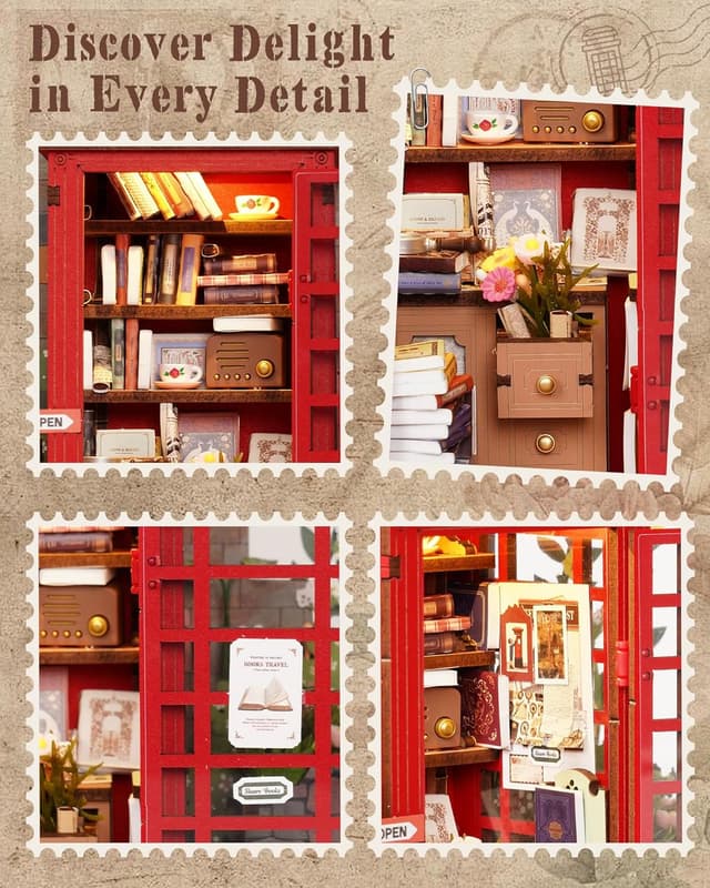 Detalle 2 de ROBOTIME Puzzle 3D en bois adulte Sakura « Blossom Book Booth »