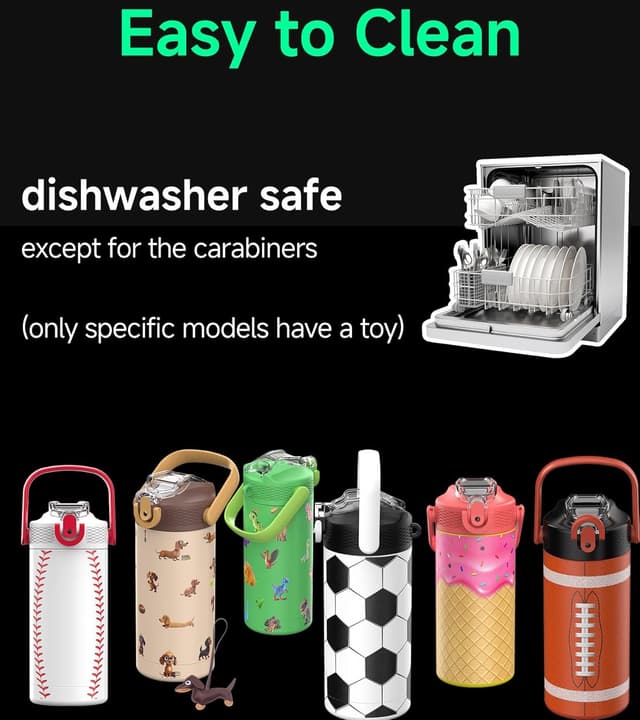 Thumbnail 6 de MYFOREST 400ml Insulated Kids Water Bottle (14oz) with soft sipper, insulated liner and name spot