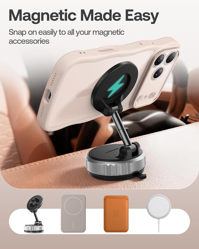 Detalle 2 de GolbinBox for iPhone 17 Pro Max Case with Stash Stand, MagSafe Compatible, Full Camera Protection (6.9 in), Rose Gold