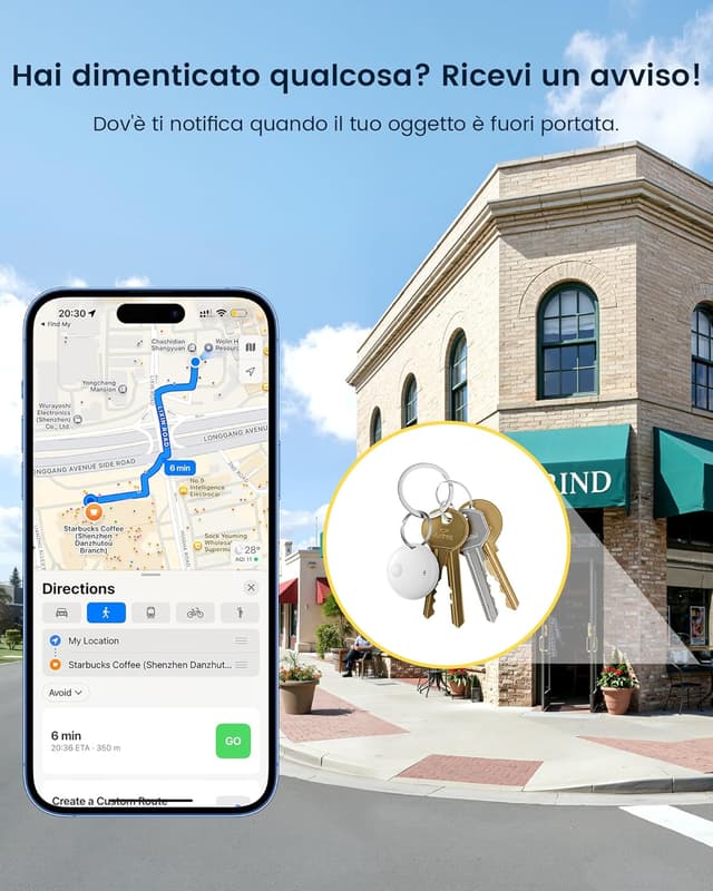 Detalle de KUKIHO Tag Tracker 4 pezzi bianco compatibile con Apple Dov’è (solo iOS)