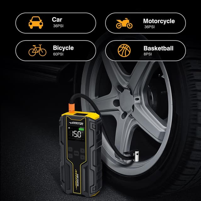 Detalle de Avviatore Emergenza per Auto 12V 7000A con compressore 150PSI e doppia USB