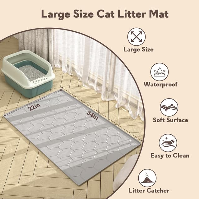 Detalle 2 de Garoopion Cat Litter Mat 86x56cm Waterproof 🐱
