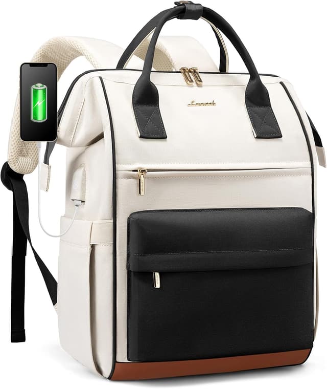 Detalle de LOVEVOOK Sac à dos femme 15,6 pouces anti-vol, 20 L, étanche et pliable pour voyage/travail (noir)