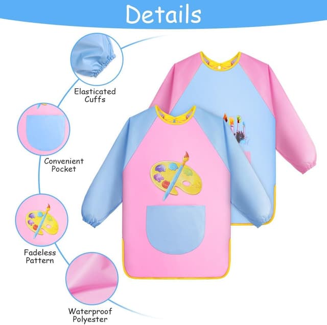 Detalle de OSDUE Delantal infantil impermeable 70x50 cm