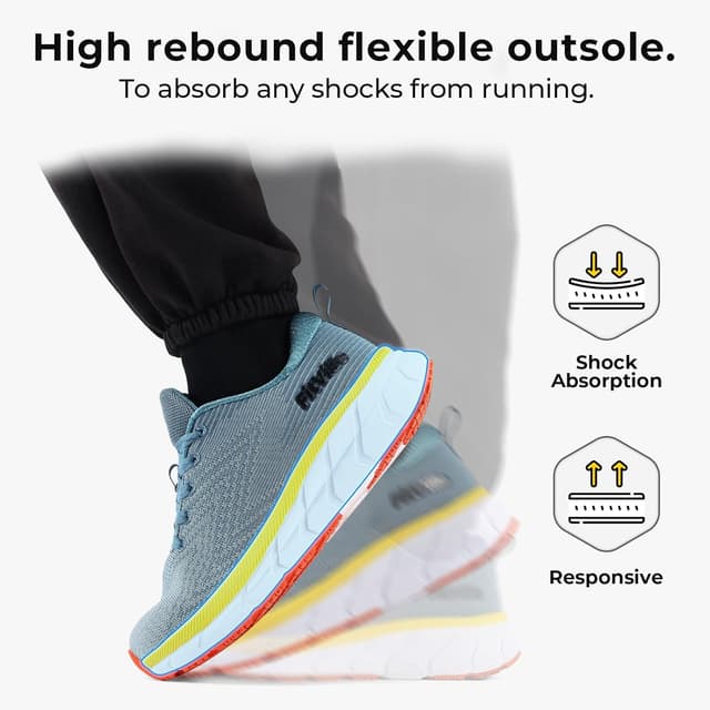 Detalle de FitVille Extra Weite Laufschuhe für Herren – gedämpfte, atmungsaktive Joggingschuhe mit breiter Zehenbox